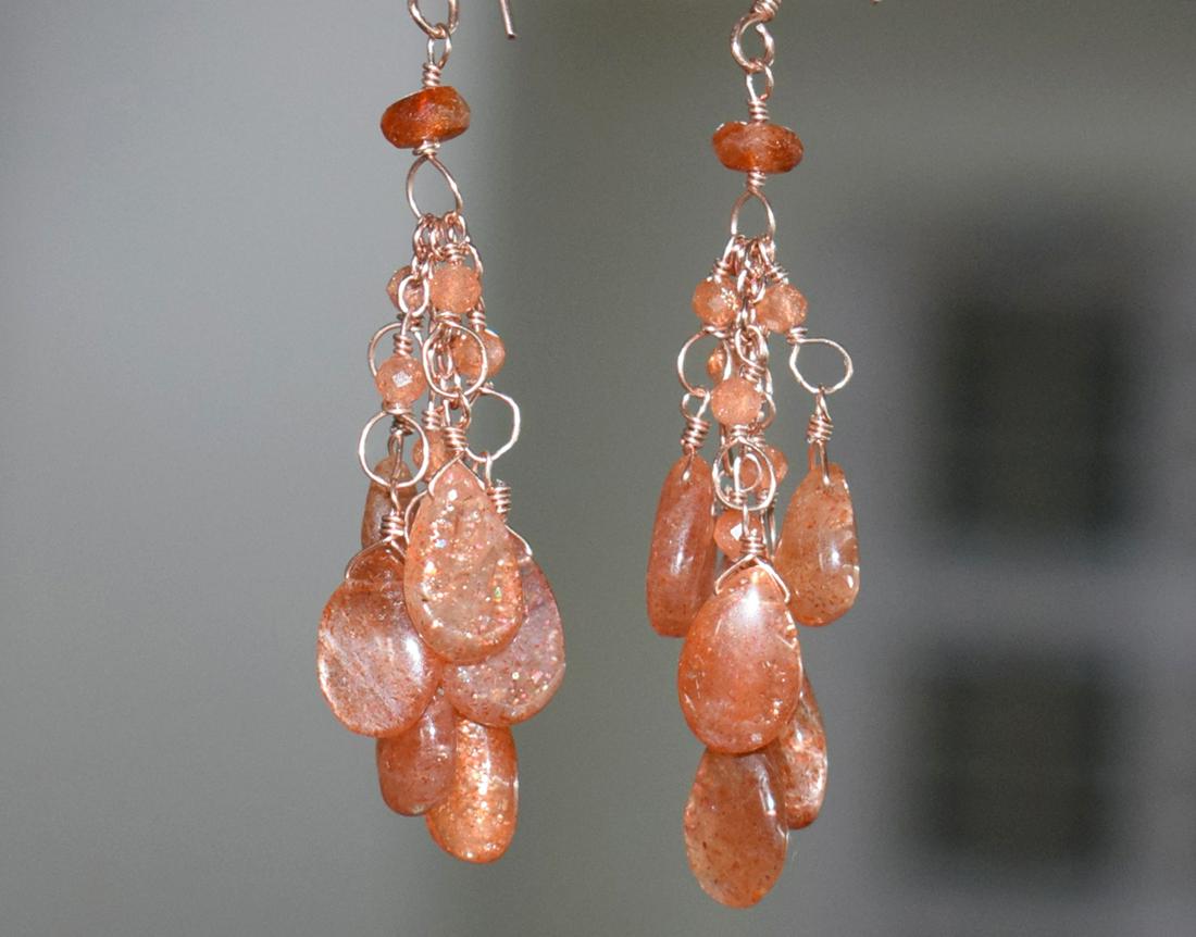 Sterling Silver Garnet Bead /& Carnéol Dangle Fleur Boucles d/'oreilles